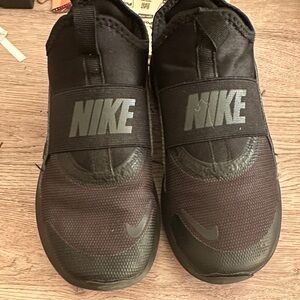 Nike Black and Gray Slip-On Shoes kids 2Y